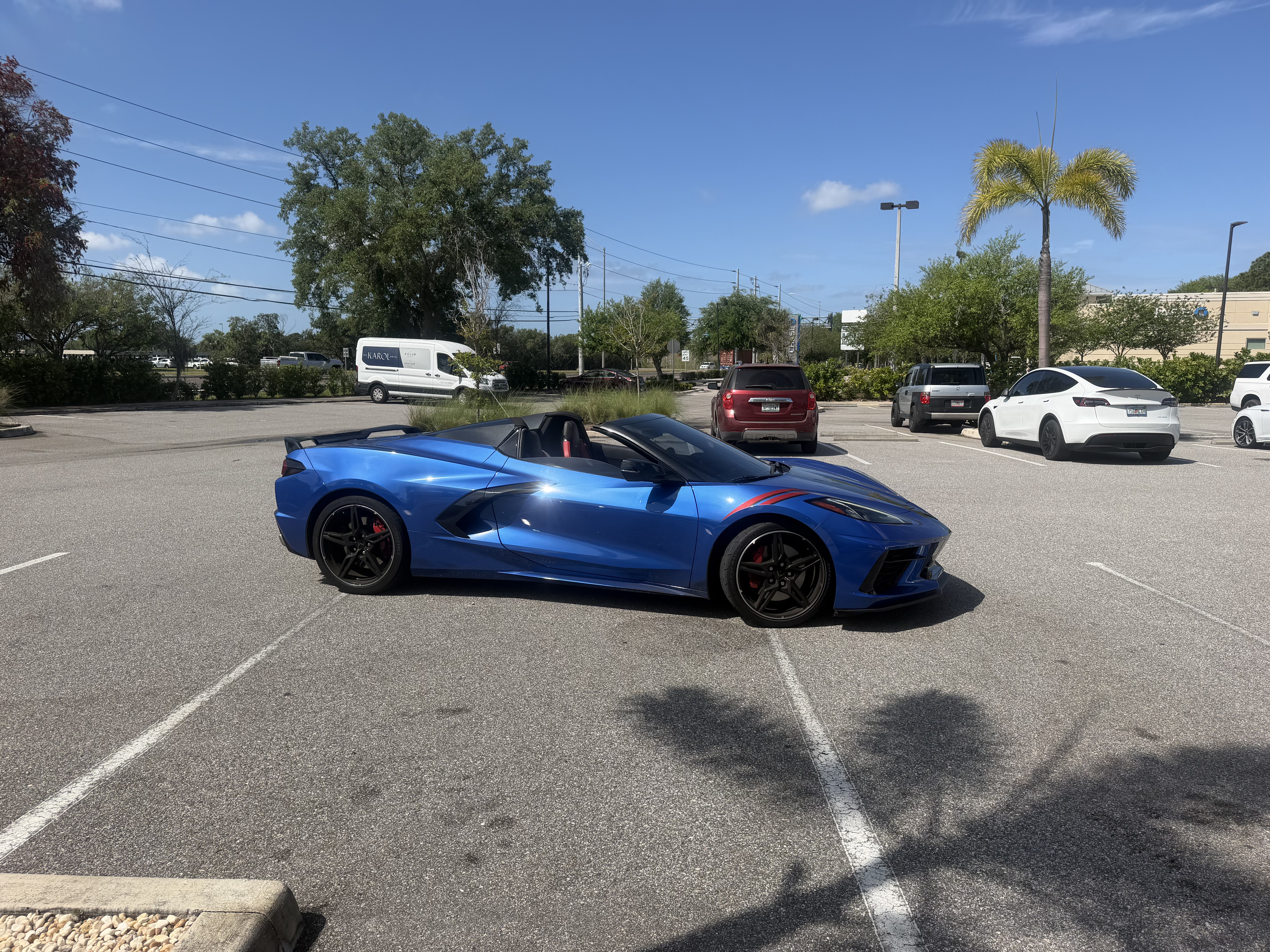 Blue Chevrolet Corvette convertible